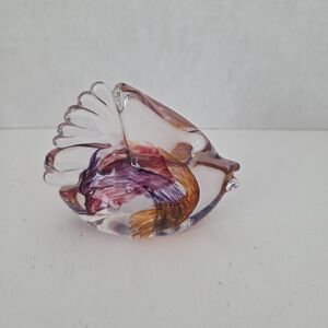 Murano Glass Fish with Purple and Orange Accents